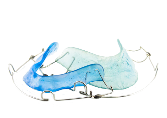 two blue retainers